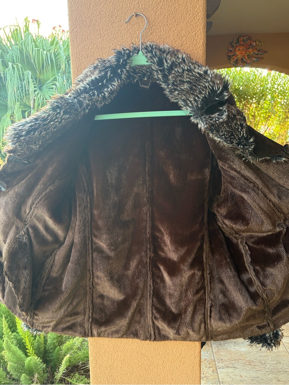 Vintage Penny Lane Y2K Genuine Brown Suede Leather Jacket Fur Slimming SZ XL - Picture 6 of 9